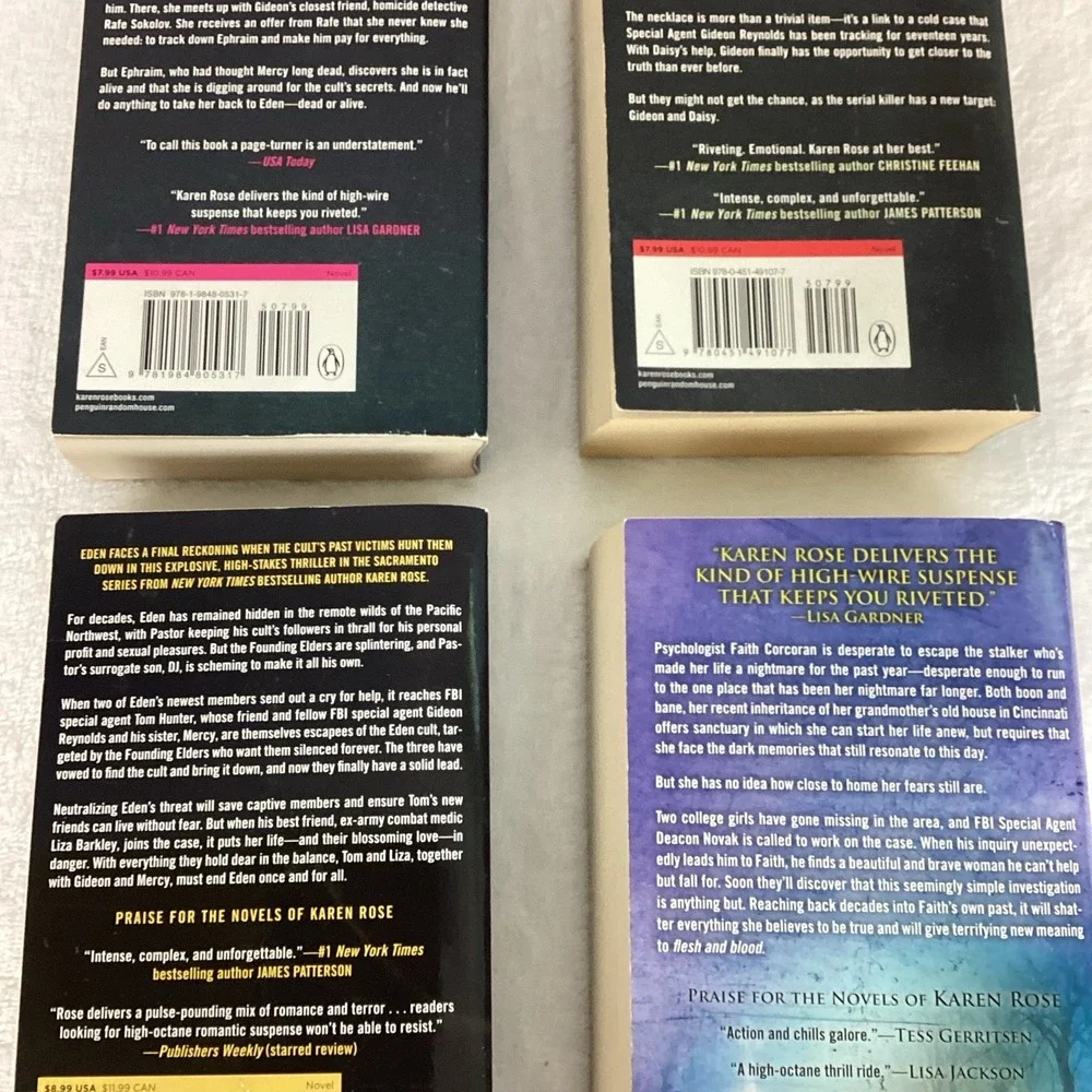 Karen Rose Books Thriller Suspense Romantic Murder Lot of 4 PB NYT Bestsellers‎